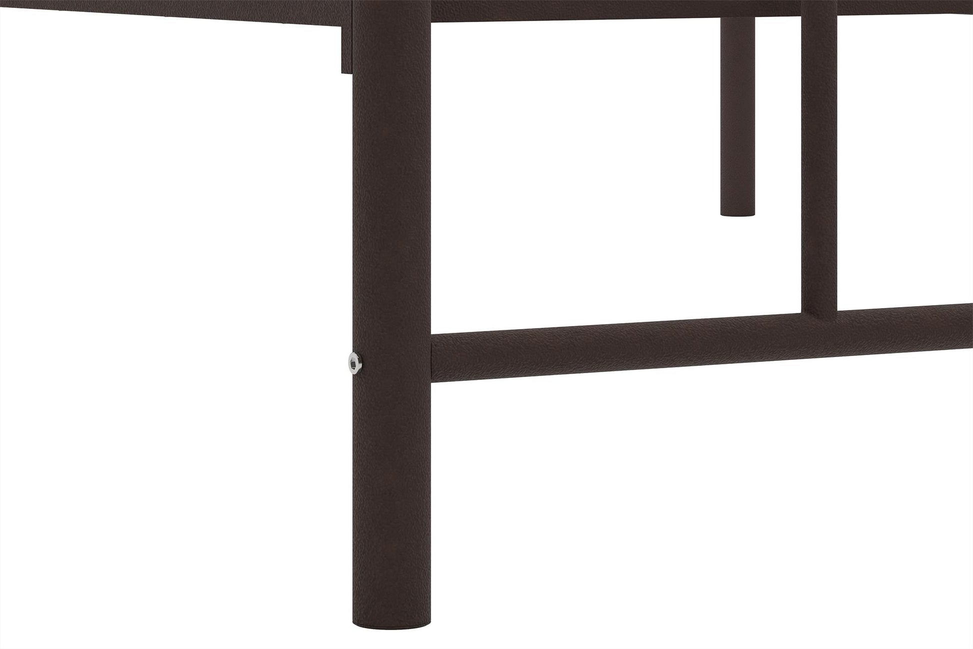 Manila White Metal Bed with Sturdy Metal Frame and Slats - Bronze - Queen