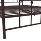 Manila White Metal Bed with Sturdy Metal Frame and Slats - Bronze - Queen