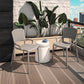 Outdoor/Indoor Stacking Resin Chair with Square Back and Arms, Set of 2 - Fog Gray - 2-Pack