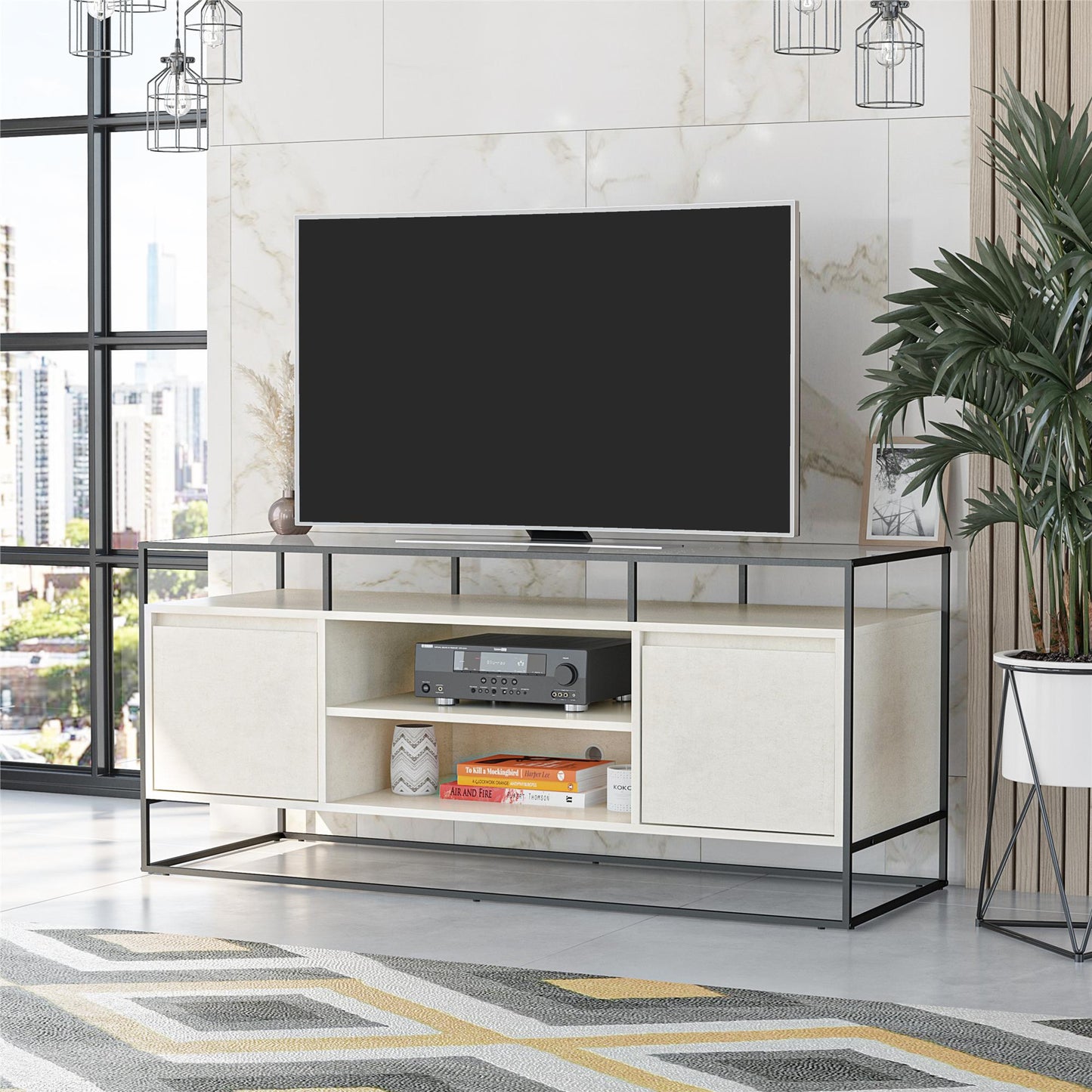 Camley Modern Media Console TV Stand for TVs up to 54", Plaster - Plaster