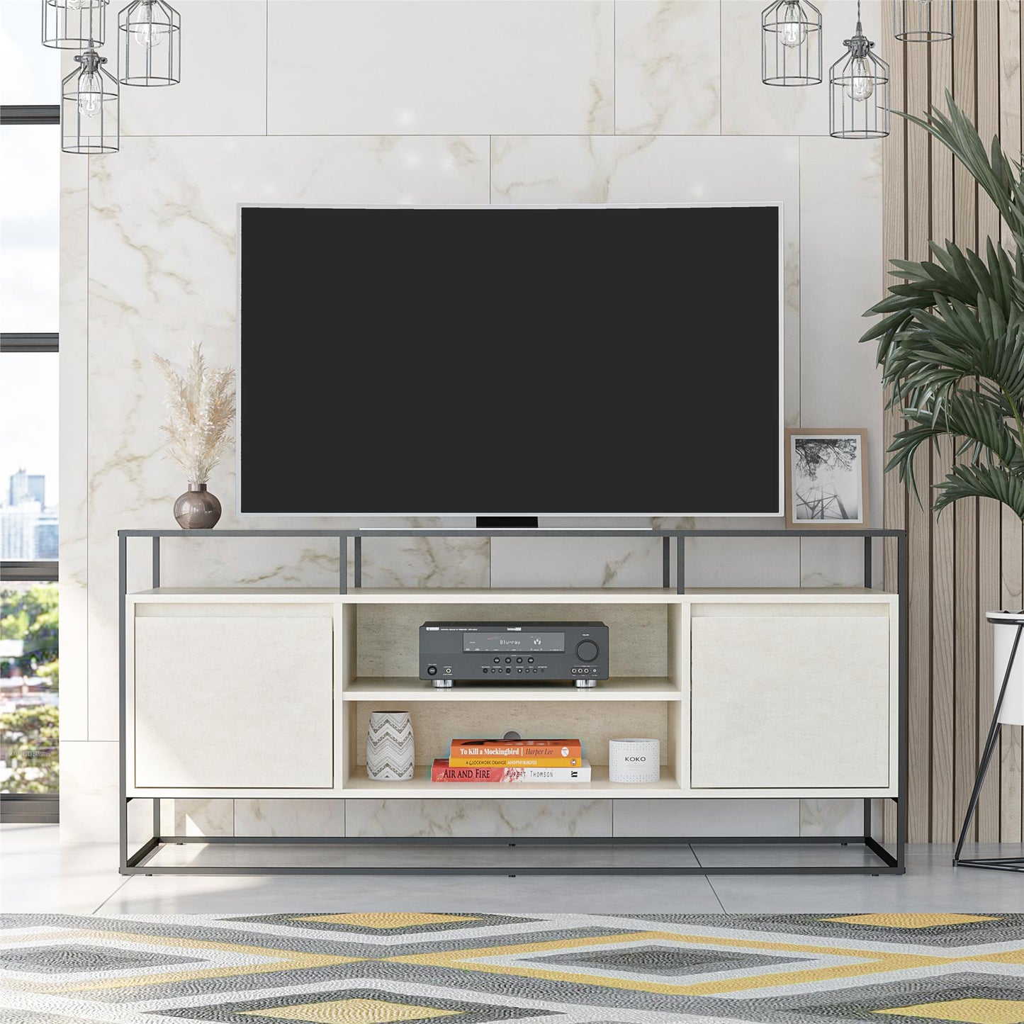 Camley Modern Media Console TV Stand for TVs up to 54", Plaster - Plaster