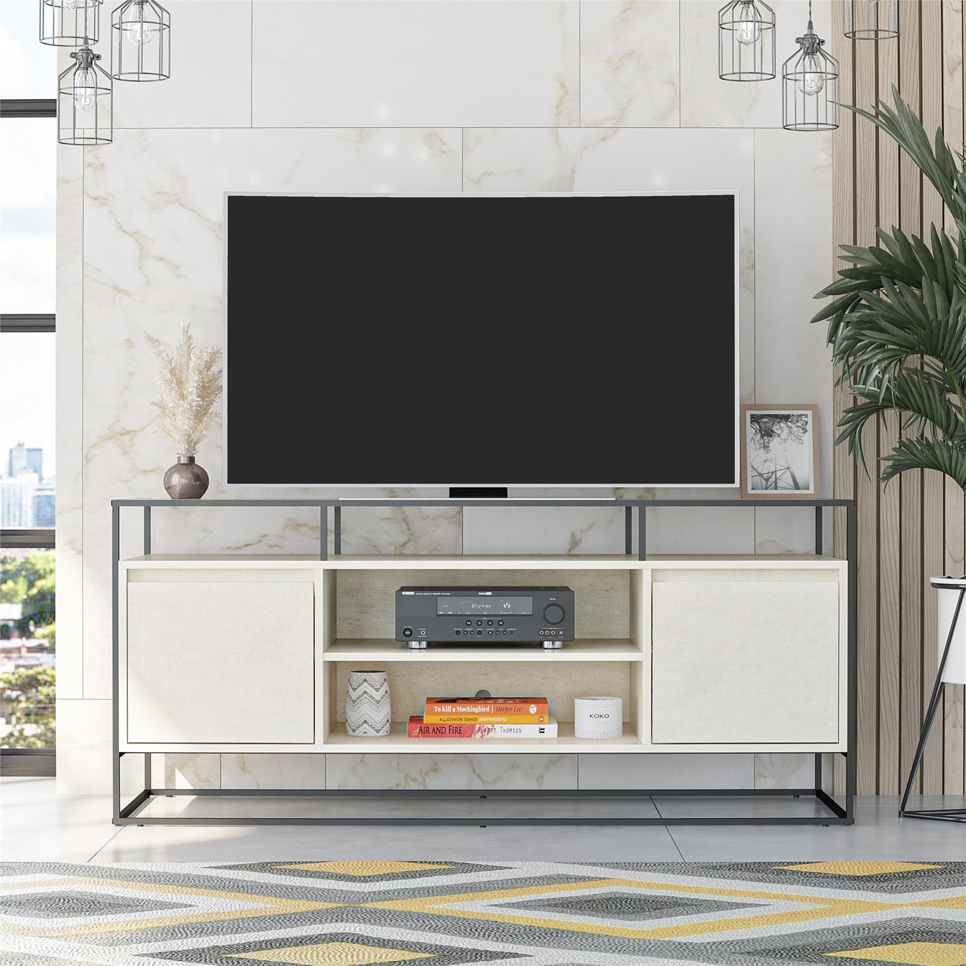 Camley Modern Media Console TV Stand for TVs up to 54", Plaster - Plaster