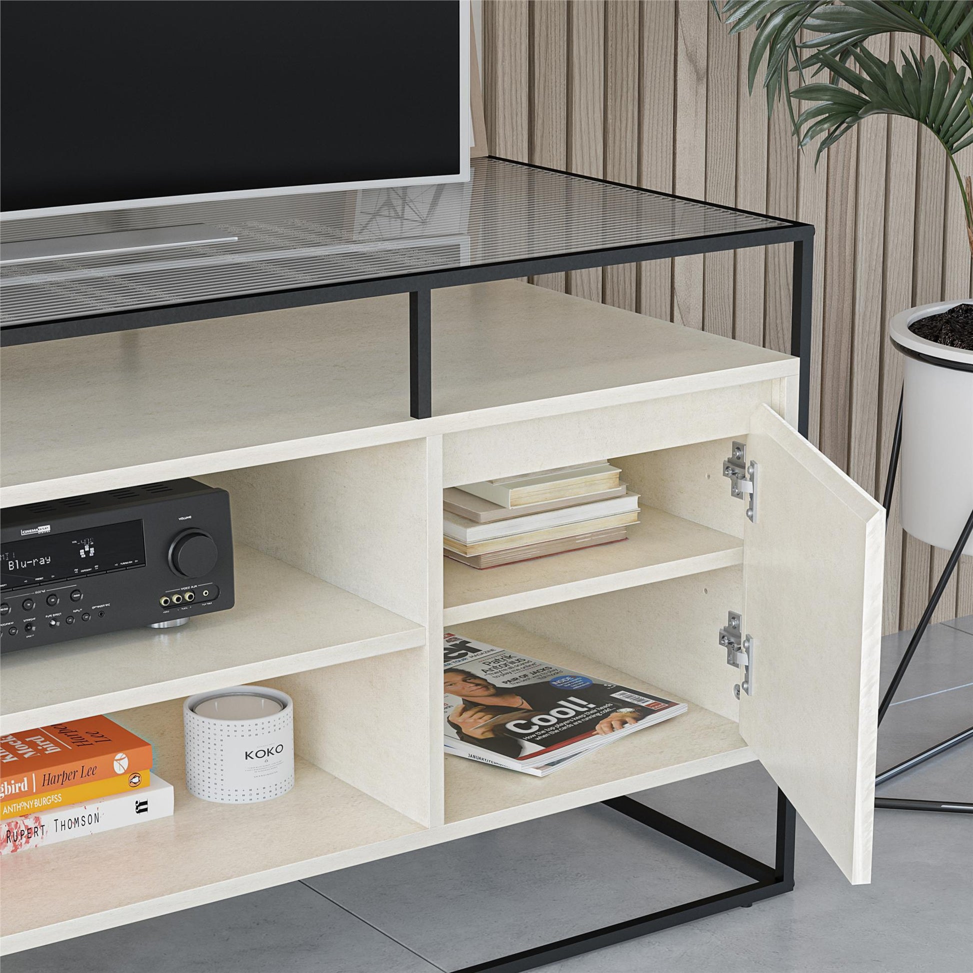Camley Modern Media Console TV Stand for TVs up to 54", Plaster - Plaster