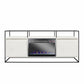 Camley Modern TV Stand and Console with Electric Fireplace for TVs up to 65", Plaster - Plaster