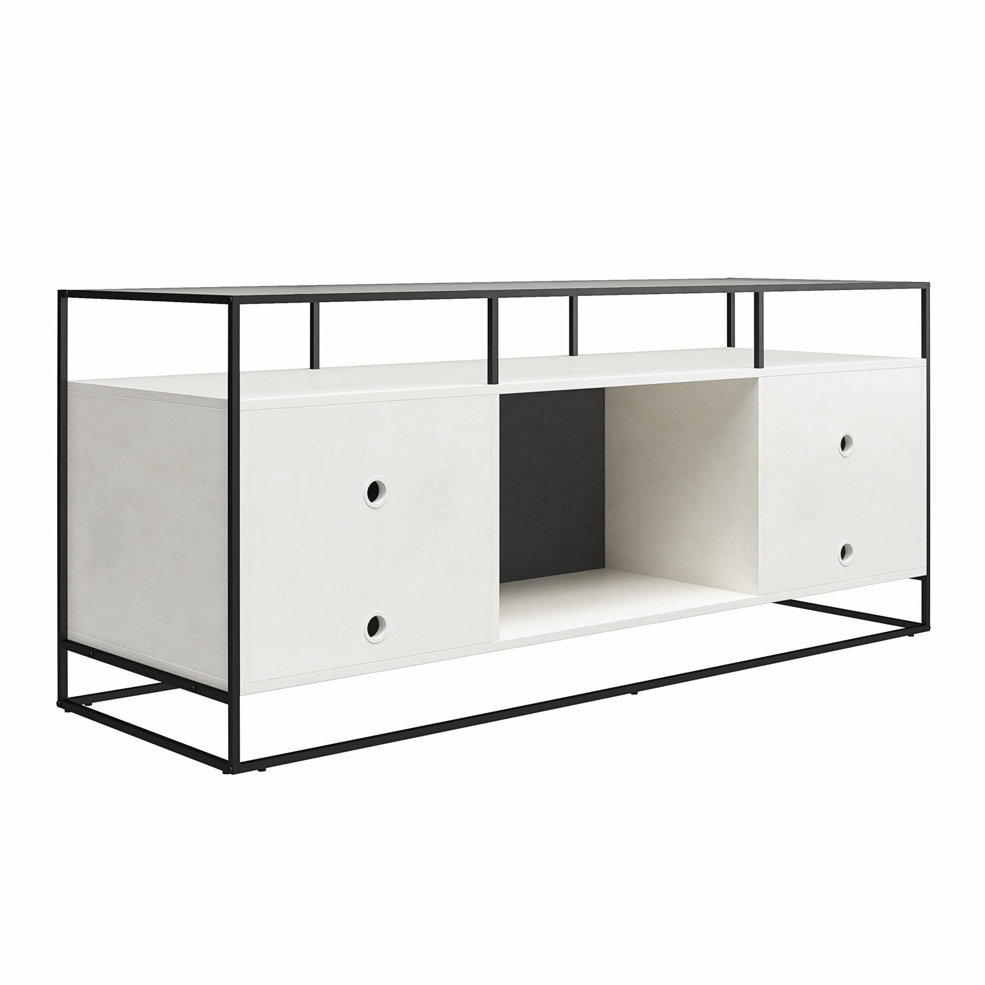 Camley Modern TV Stand and Console with Electric Fireplace for TVs up to 65", Plaster - Plaster