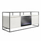 Camley Modern TV Stand and Console with Electric Fireplace for TVs up to 65", Plaster - Plaster