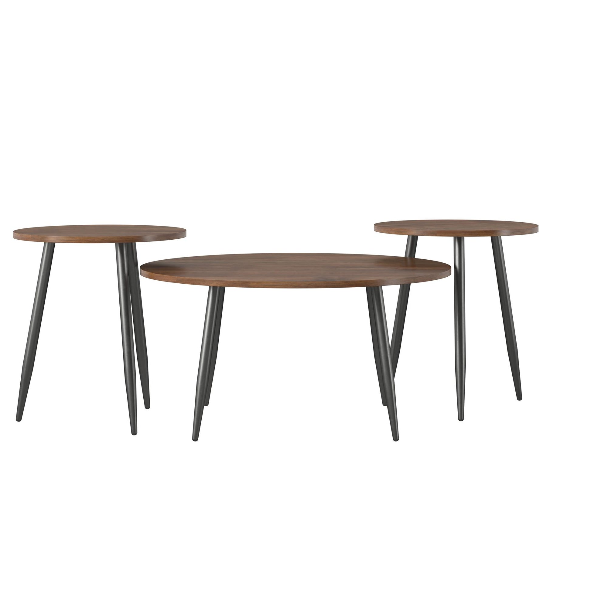 Morley 3 Piece Coffee Table and End Table Set - Walnut