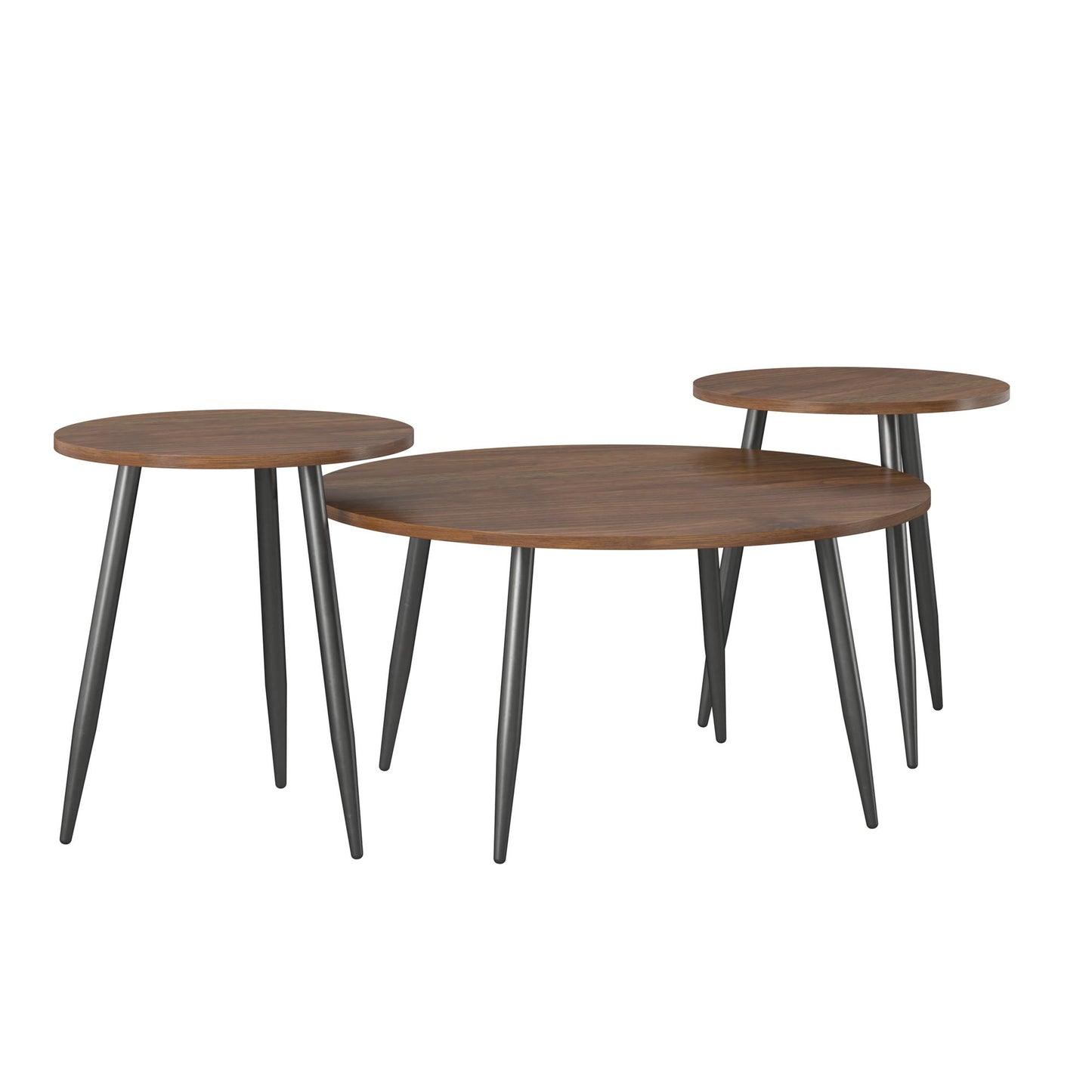 Morley 3 Piece Coffee Table and End Table Set - Walnut
