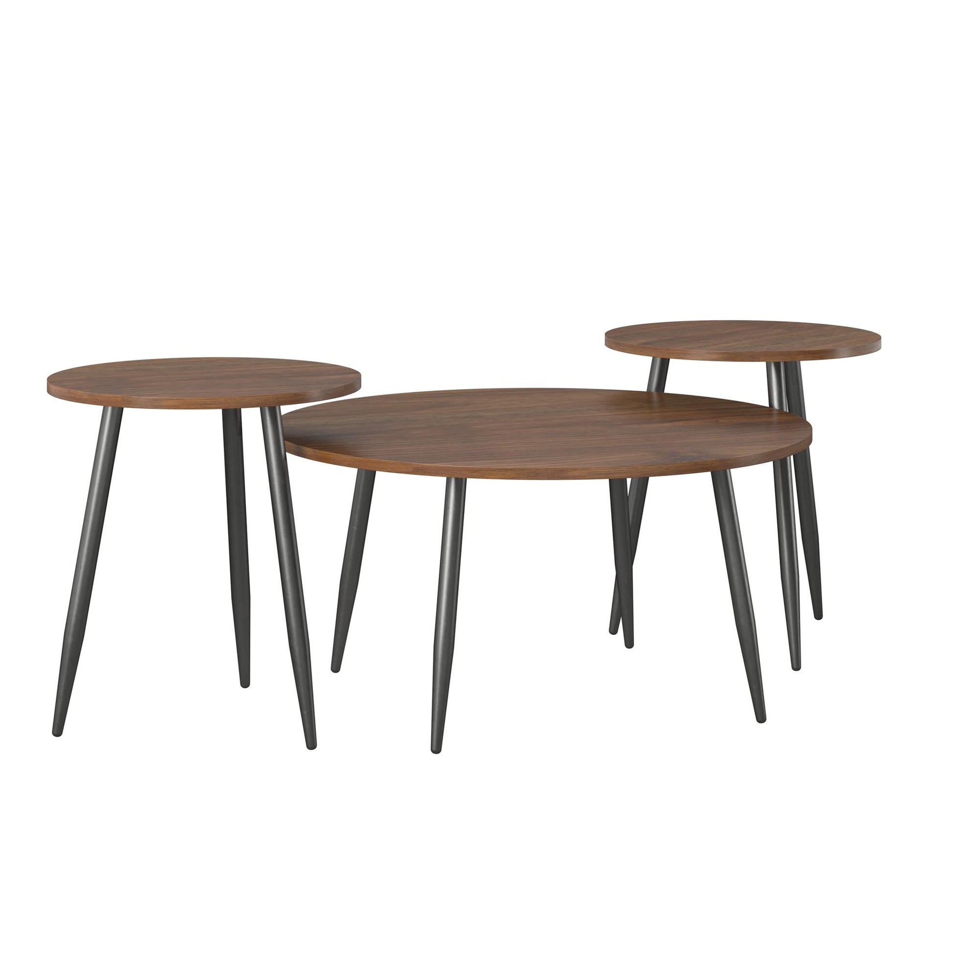 Morley 3 Piece Coffee Table and End Table Set - Walnut