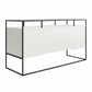 Camley Modern Desk with Fluted Glass Top, 2 Drawers and Storage, Plaster - Plaster
