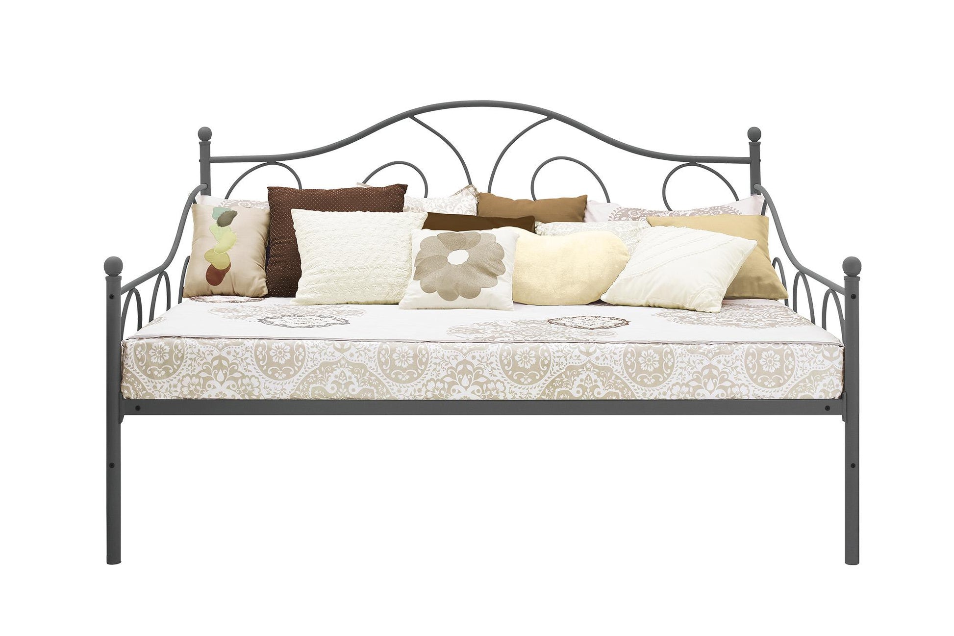 Victoria Metal Daybed with 15 Inch Clearance for Storage - Pewter - Full