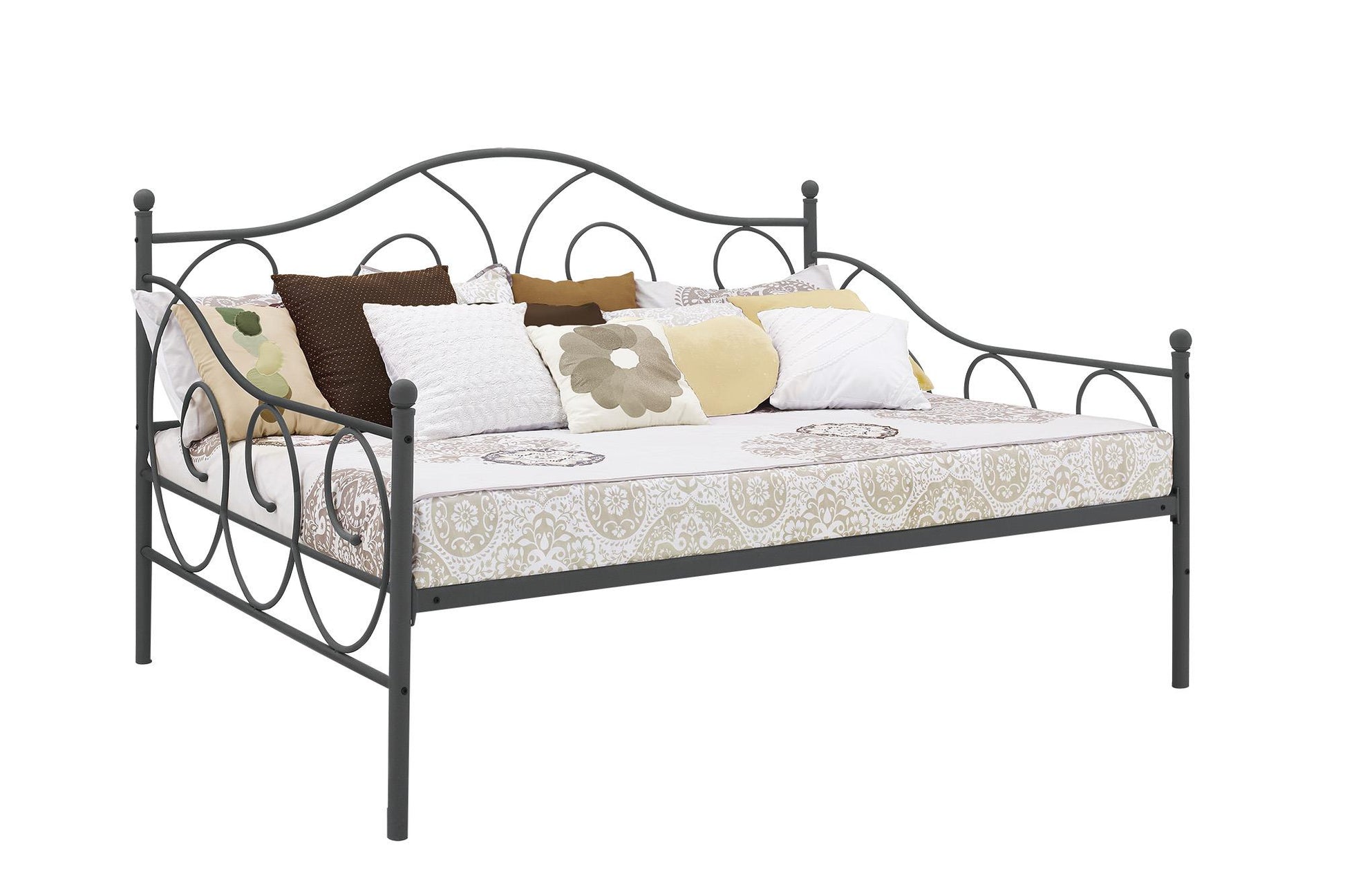 Victoria Metal Daybed with 15 Inch Clearance for Storage - Pewter - Full