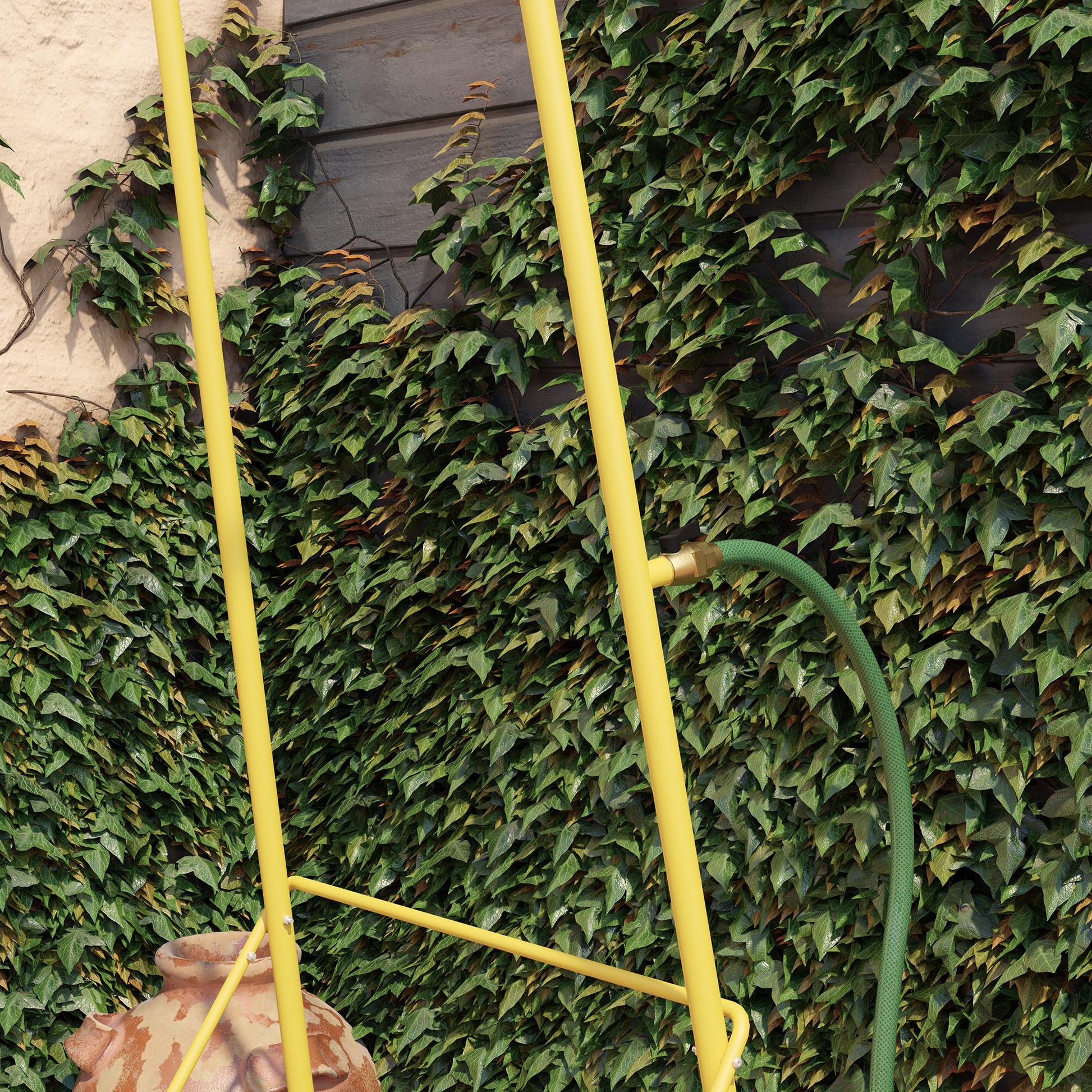 Poolside Gossip Collection Rainey Outdoor Shower with XL Base and Waterfall Bar - Yellow - 1-Pack
