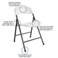 COSCO Solid Resin Plastic Folding Chair, Indoor/Outdoor, Double Braced, White, 4-Pack - White - 4-Pack