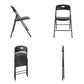 COSCO Solid Resin Plastic Folding Chair, Indoor/Outdoor, Double Braced, Black, 4-Pack - Black - 4-Pack