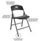 COSCO Solid Resin Plastic Folding Chair, Indoor/Outdoor, Double Braced, Black, 4-Pack - Black - 4-Pack