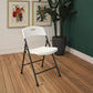 COSCO Solid Resin Plastic Folding Chair, Indoor/Outdoor, Double Braced, White, 4-Pack - White - 4-Pack