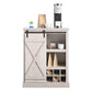 Harden Rustic Bar Cabinet with 4 Shelves and 12 Bottle Cubbies - Rustic White