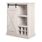 Harden Rustic Bar Cabinet with 4 Shelves and 12 Bottle Cubbies - Rustic White