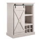 Harden Rustic Bar Cabinet with 4 Shelves and 12 Bottle Cubbies - Rustic White