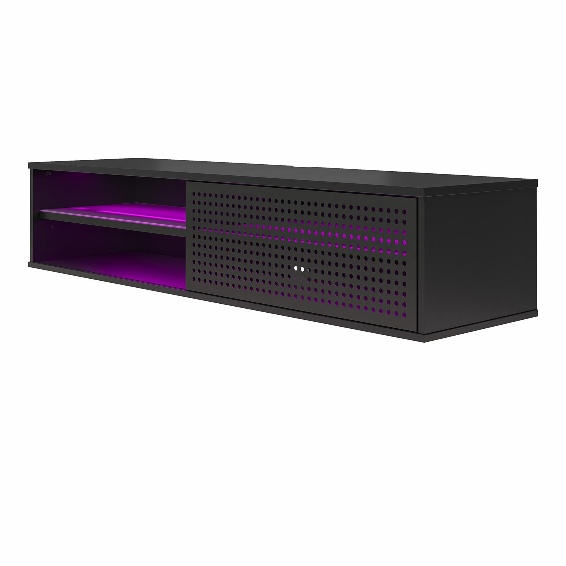 Glitch Floating TV Stand for TVs up to 60 Inches - Black