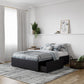 Maven Platform Bed with 2 Rollout Drawers for Storage - Black Faux Leather - Full