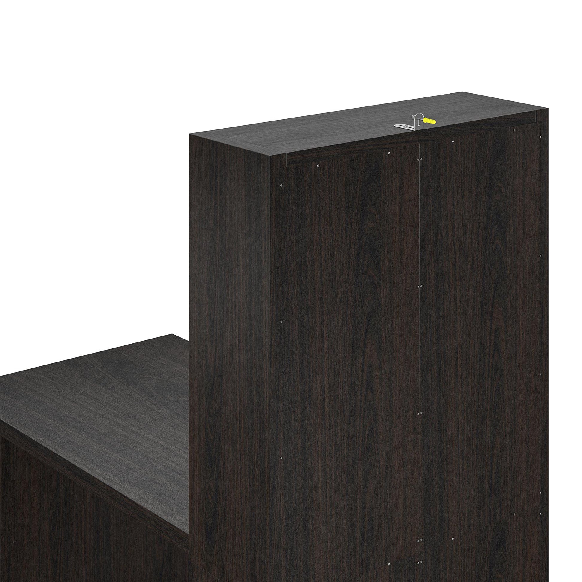 London Hobby Bookcase and Crafting Desk with Cubbies - Espresso
