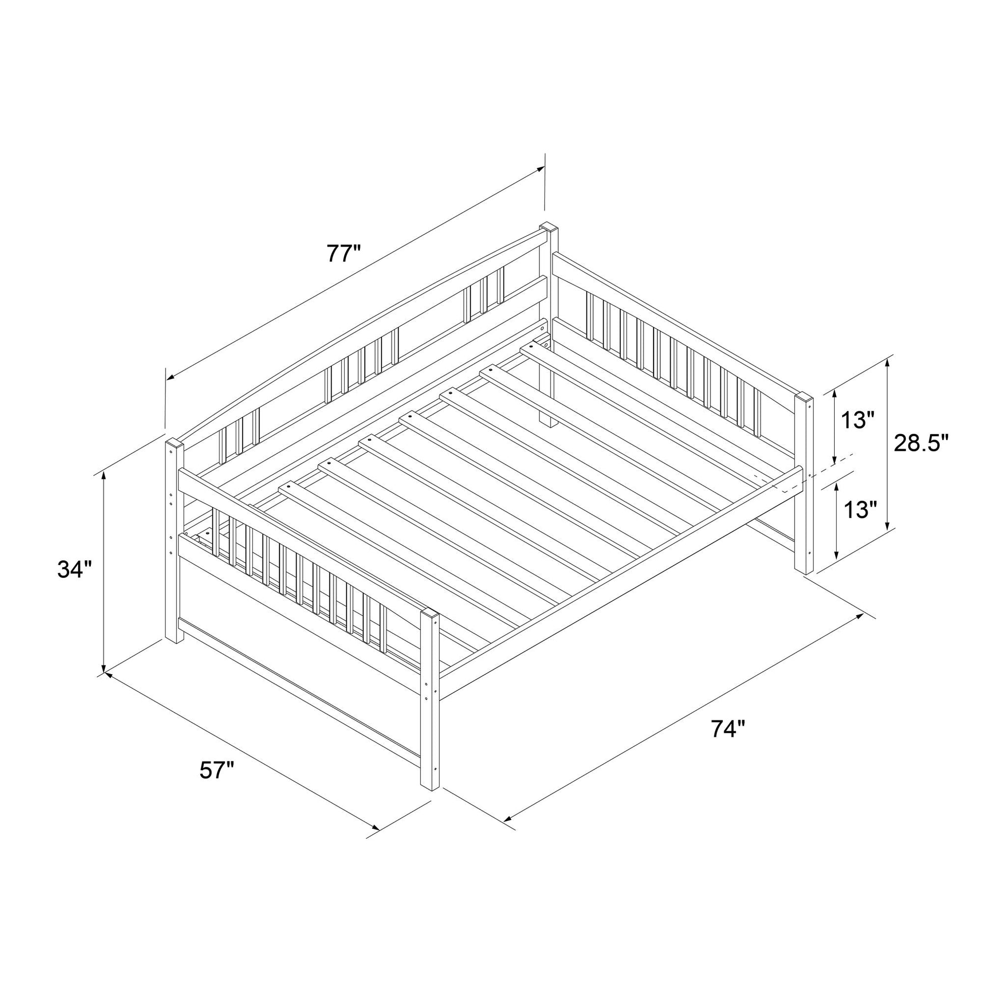 Morgan Full Size Wood Daybed - Espresso - Full