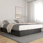 Alden Contemporary Upholstered Platform Bed with Slats - Black - King