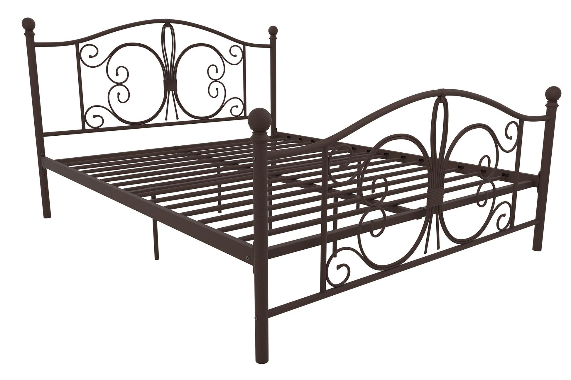 Bombay Victorian Metal Bed with Secured Metal Slats - Bronze - Queen