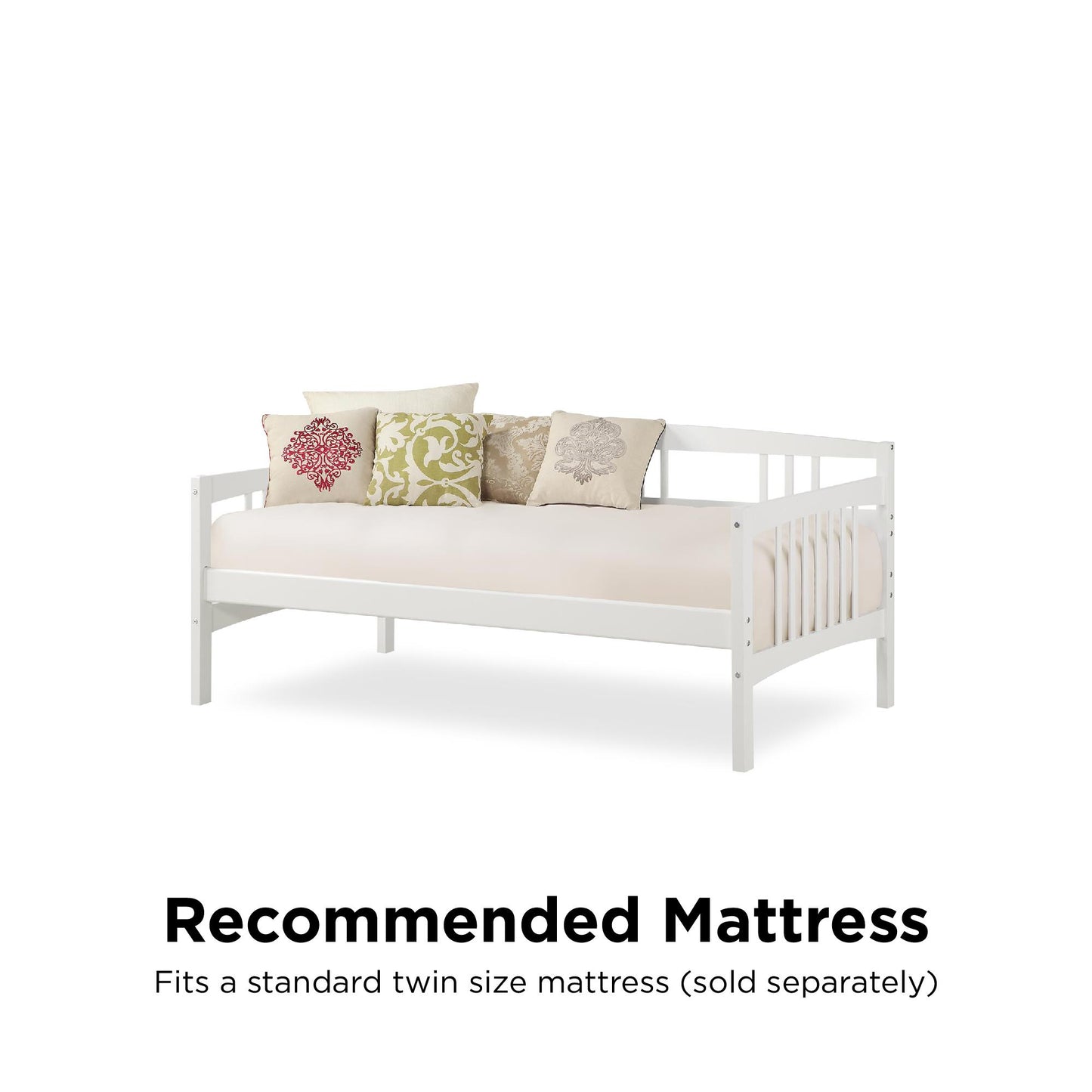 Kayden Wood Daybed with Slats - White