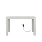 CosmoLiving by Cosmopolitan Astor Desk w/ Wireless Charger, White with Terrazzo Top - White
