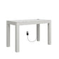 CosmoLiving by Cosmopolitan Astor Desk w/ Wireless Charger, White with Terrazzo Top - White
