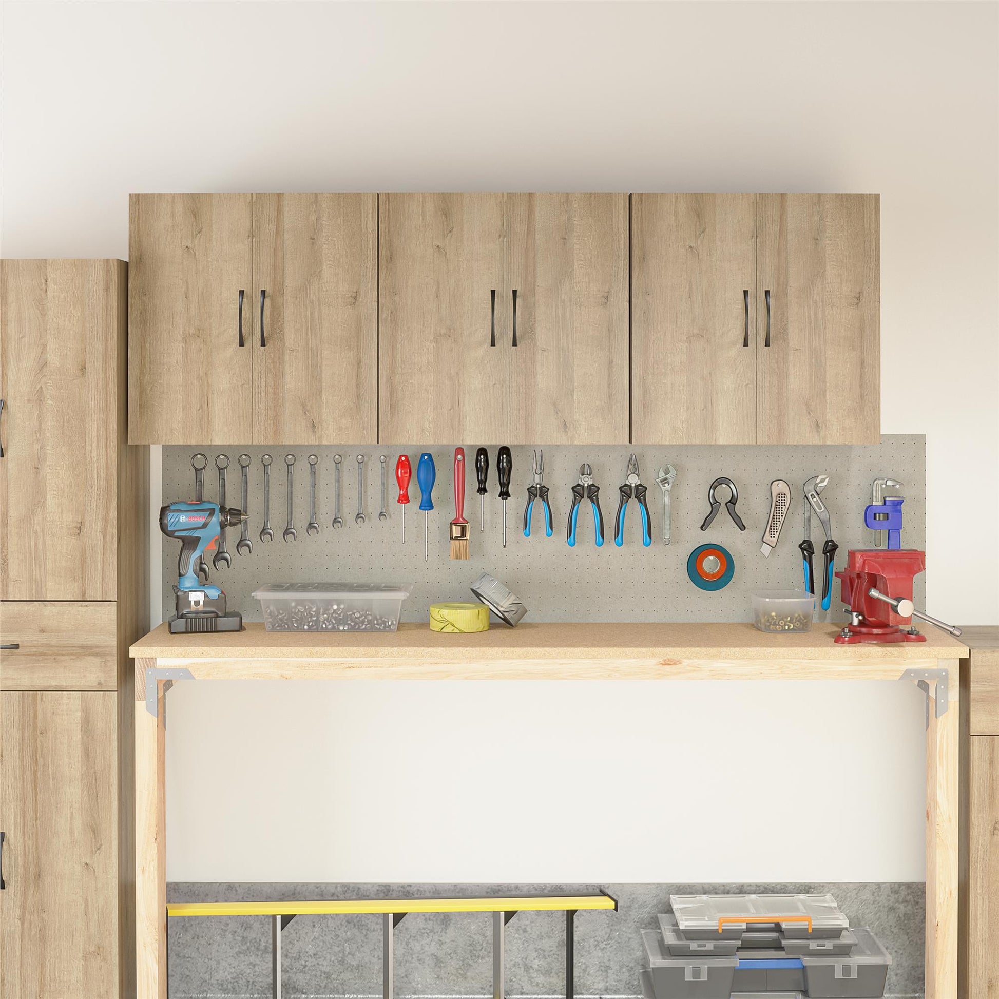 Basin 24" 2 Door Wall Cabinet with Adjustable Shelf - Natural