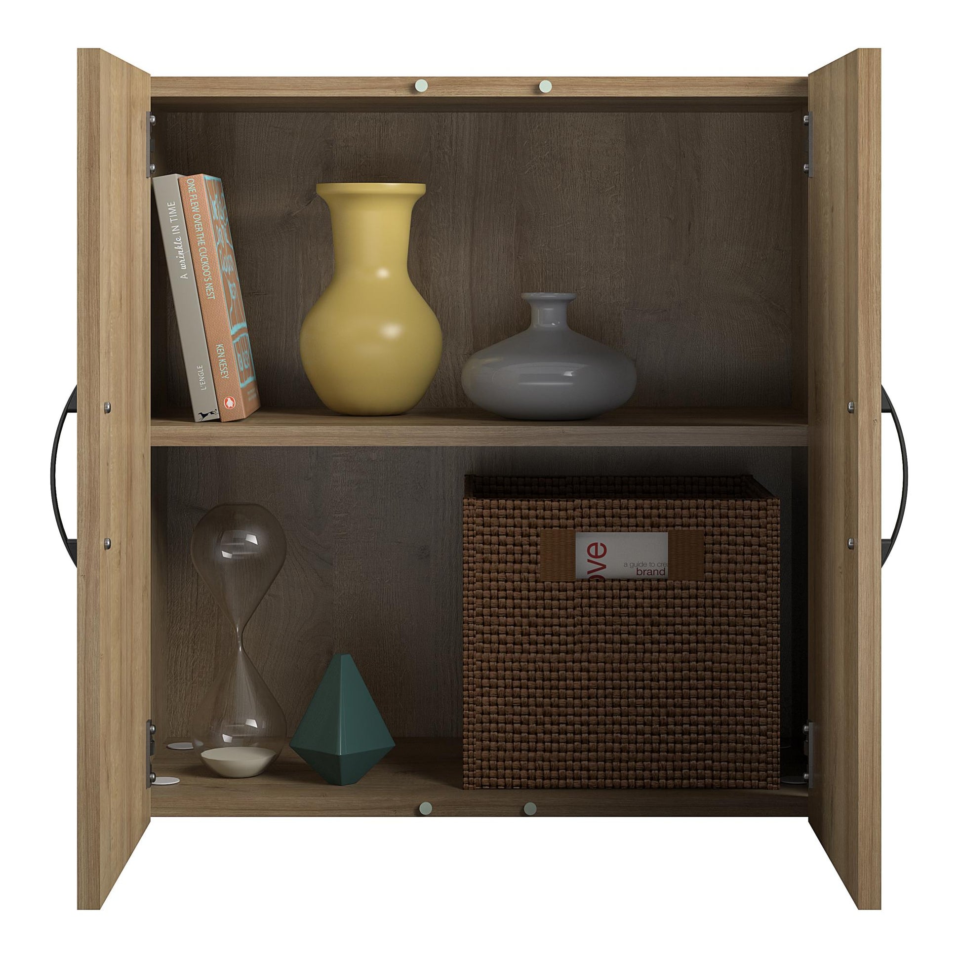 Basin 24" 2 Door Wall Cabinet with Adjustable Shelf - Natural