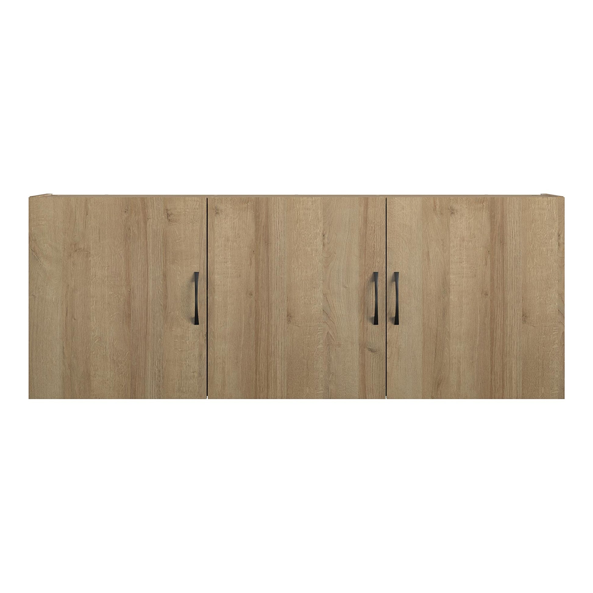 Basin 54" 3 Door Wall Cabinet with Adjustable Shelf - Natural