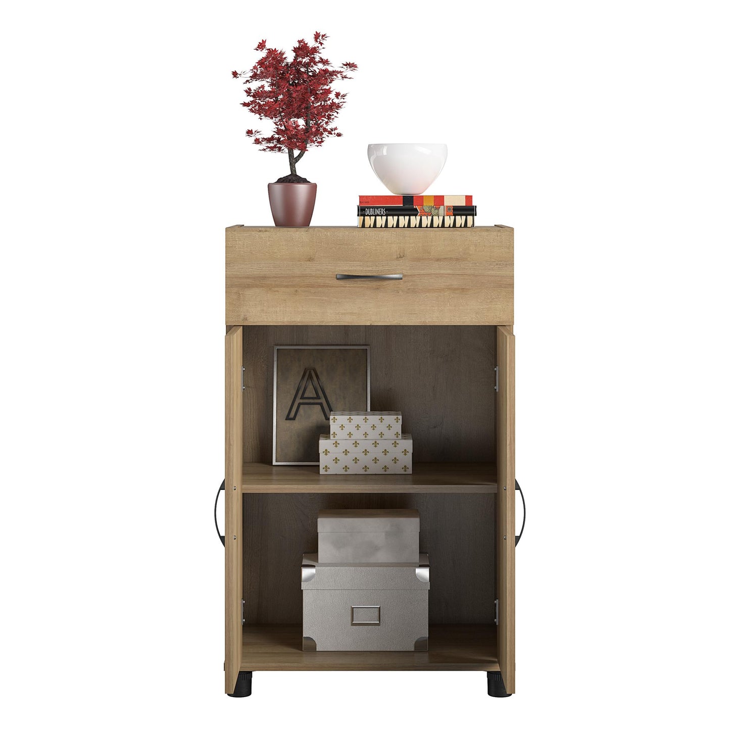 Basin 24" 1 Drawer/2 Door Base Storage Cabinet with Adjustable Shelf - Natural