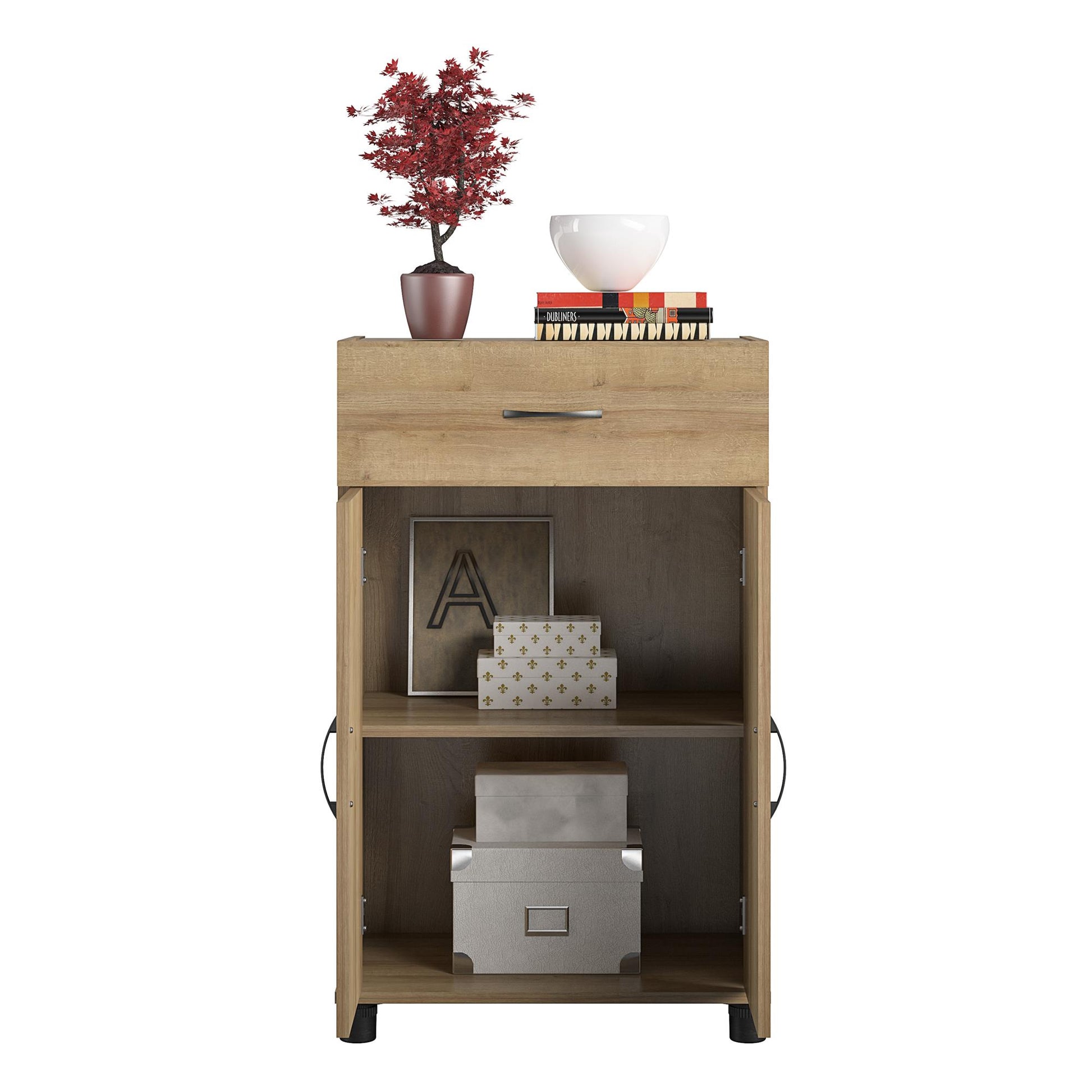 Basin 24" 1 Drawer/2 Door Base Storage Cabinet with Adjustable Shelf - Natural