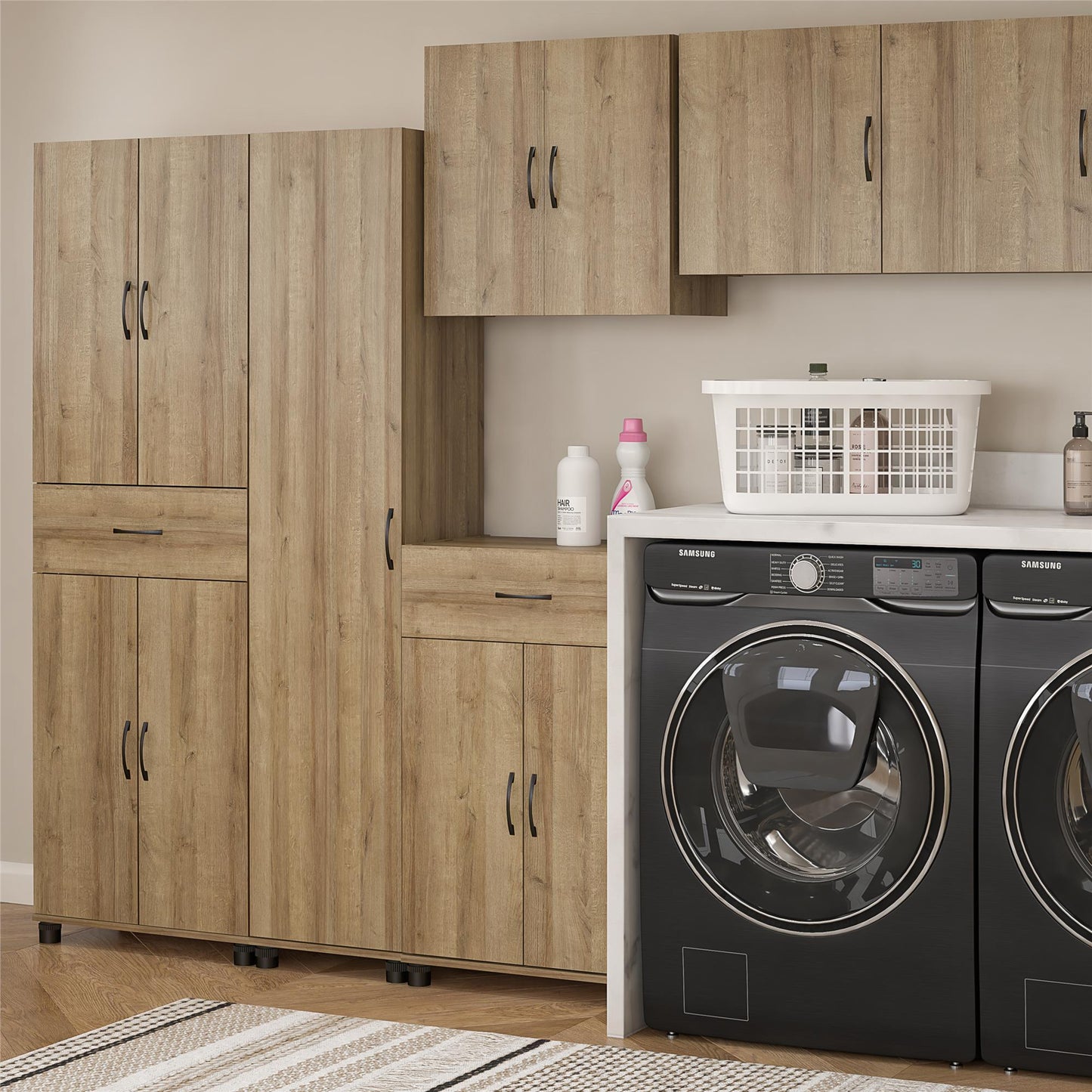 Basin 24" 2 Door Wall Cabinet with Adjustable Shelf - Natural