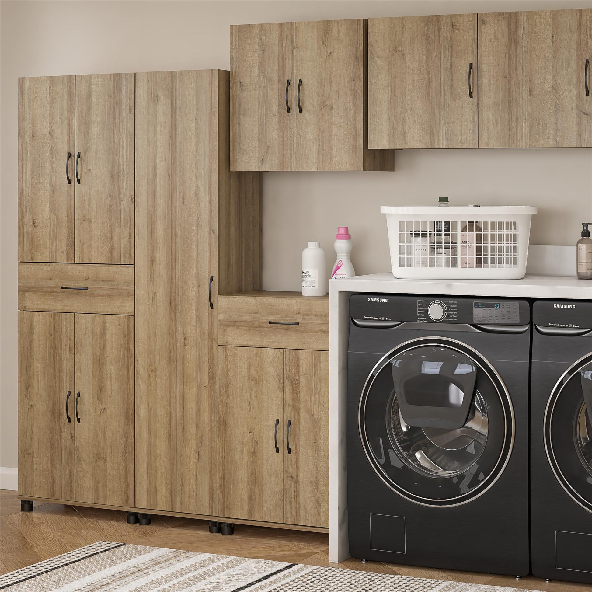 Basin 24" 2 Door Wall Cabinet with Adjustable Shelf - Natural