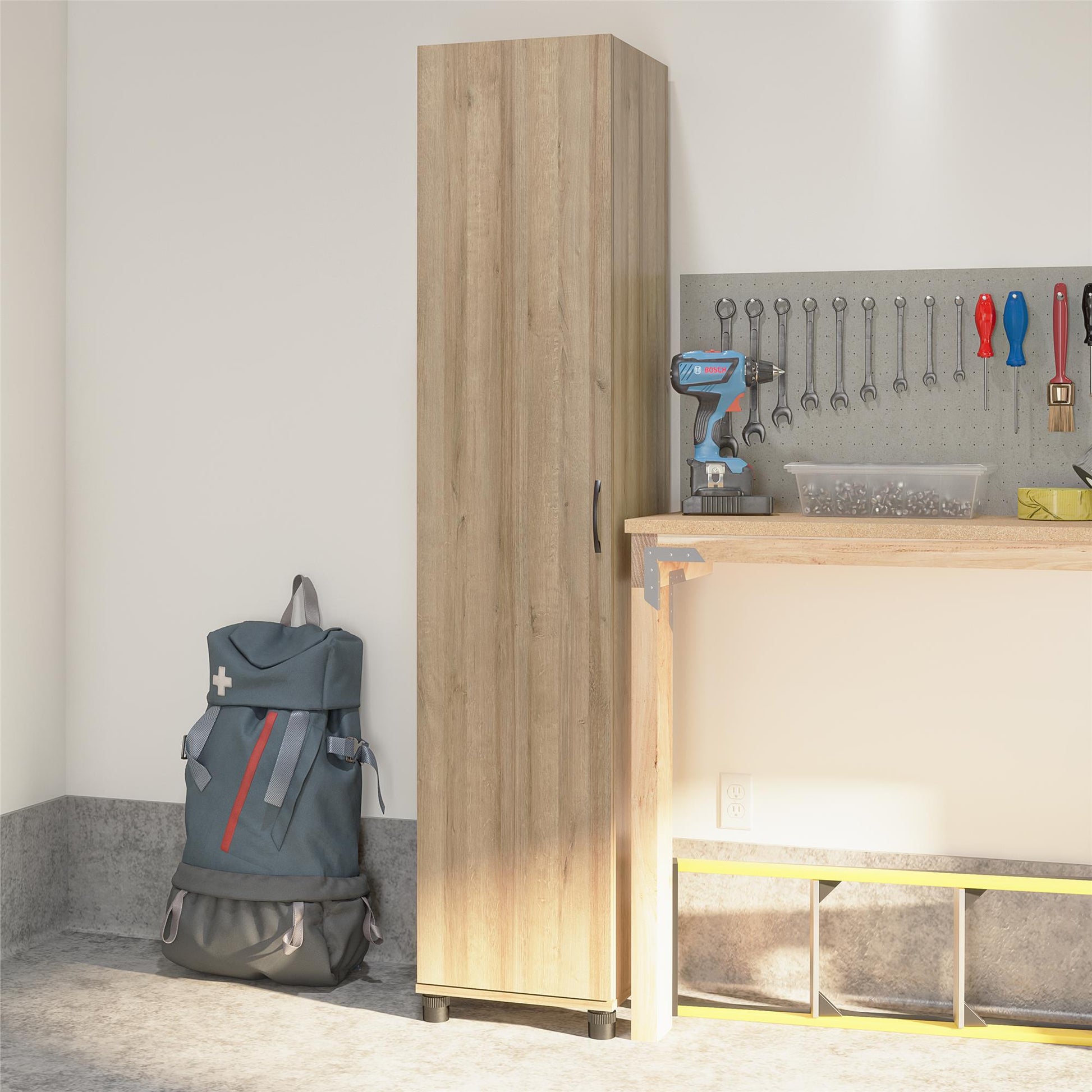 Basin 16 Inch Closed Door Utility Storage Cabinet  - Dove Gray
