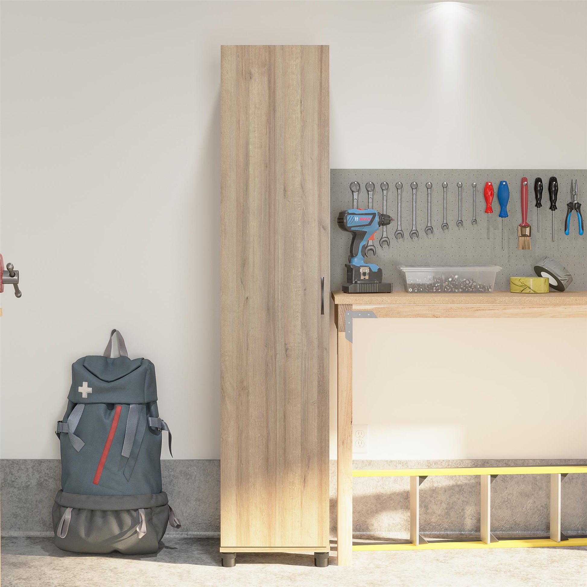 Basin 16" Utility Storage Cabinet with Adjustable Shelving - Natural