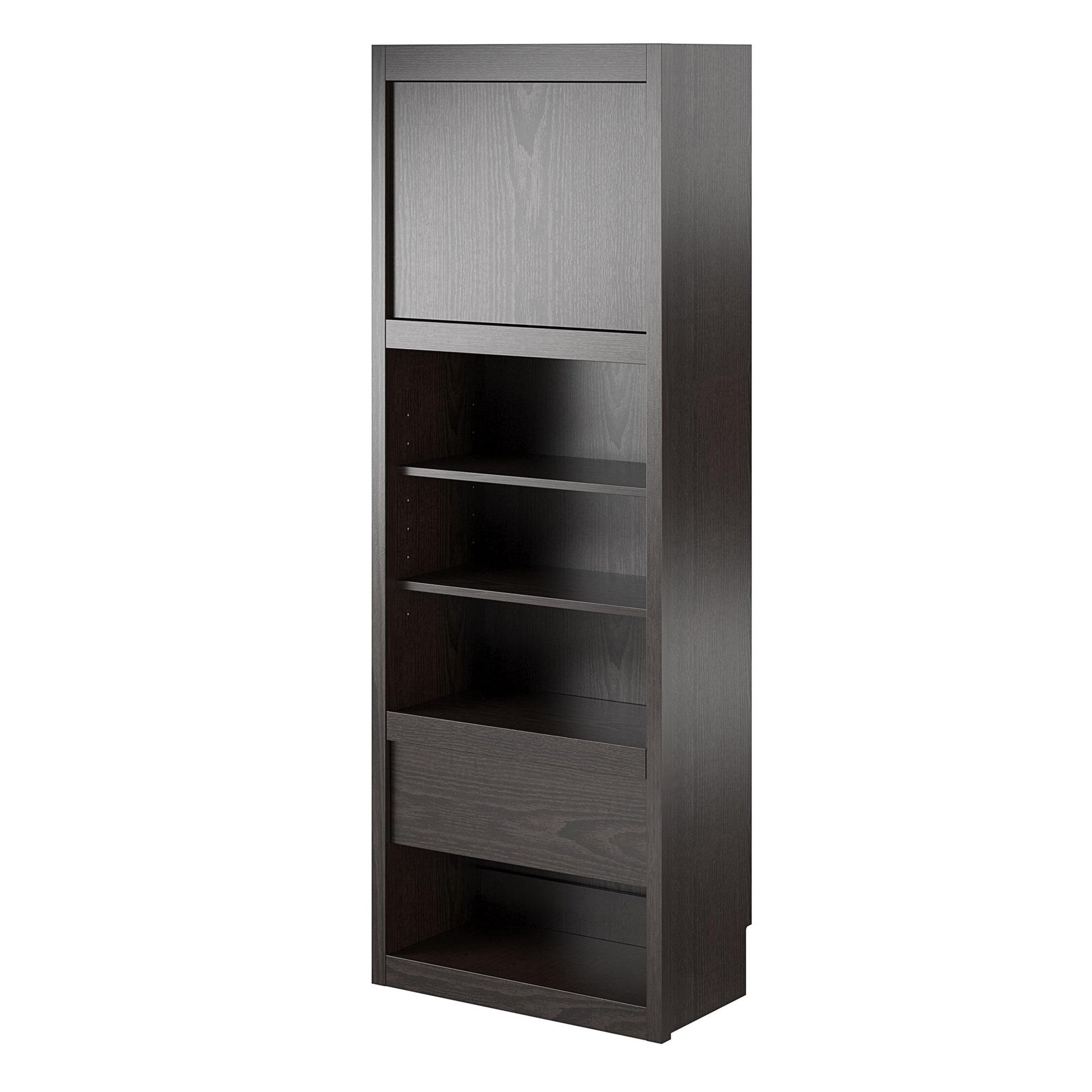 Signature Sleep Single Side Cabinet for Wall Beds with Pullout Nightstand and Storage, Espresso - Espresso