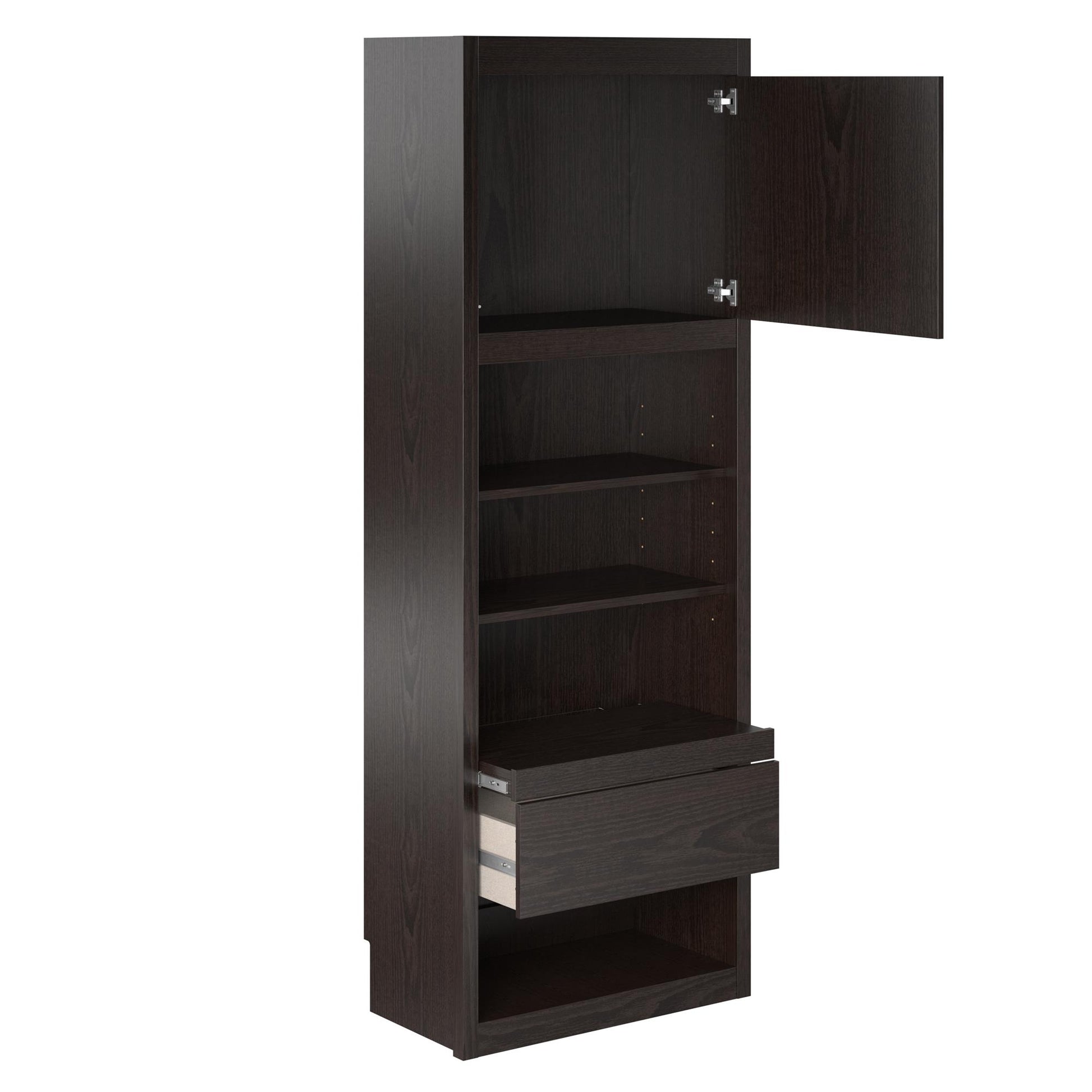 Signature Sleep Single Side Cabinet for Wall Beds with Pullout Nightstand and Storage, Espresso - Espresso