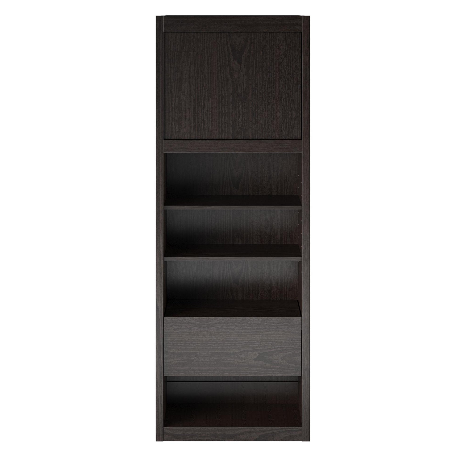 Signature Sleep Single Side Cabinet for Wall Beds with Pullout Nightstand and Storage, Espresso - Espresso