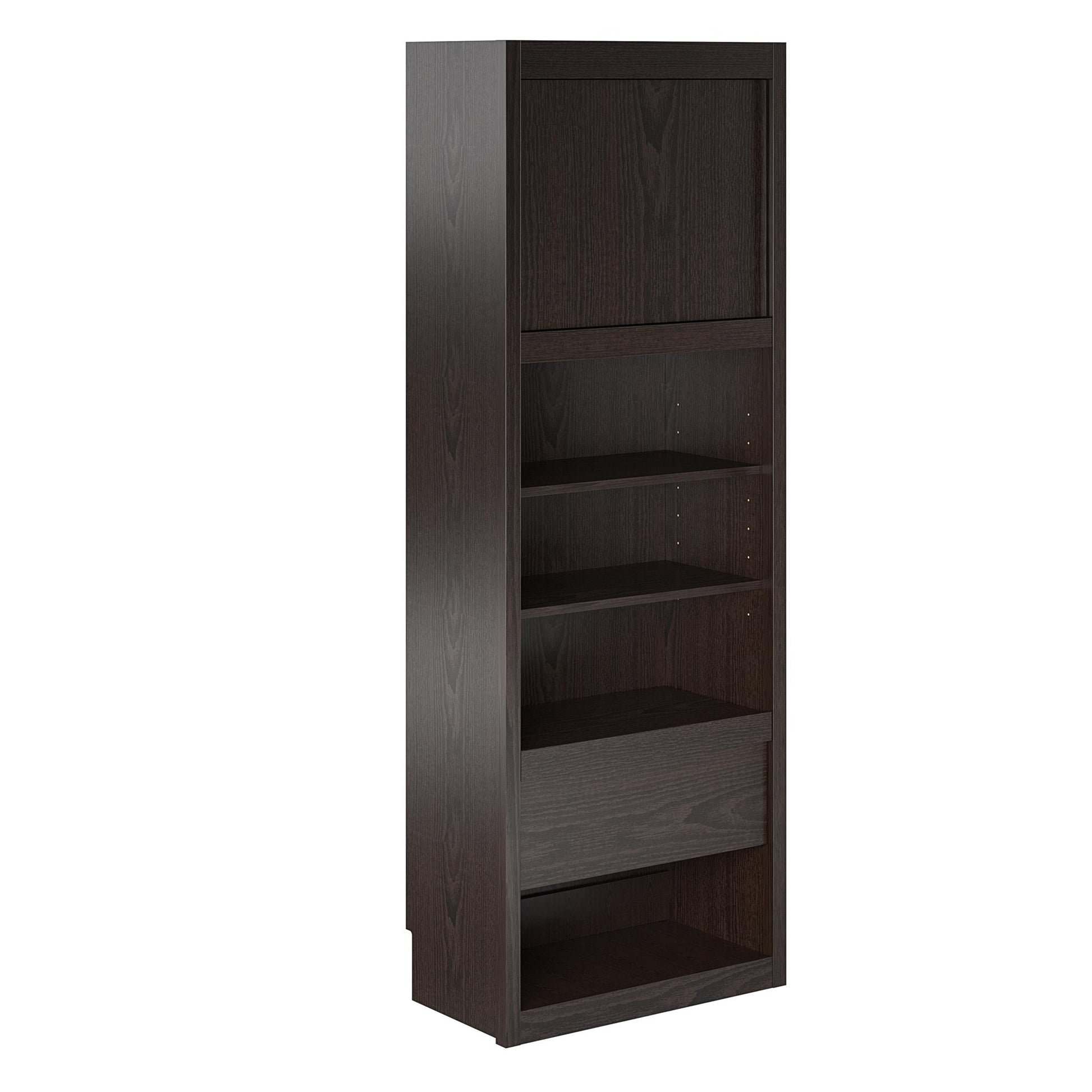 Signature Sleep Single Side Cabinet for Wall Beds with Pullout Nightstand and Storage, Espresso - Espresso