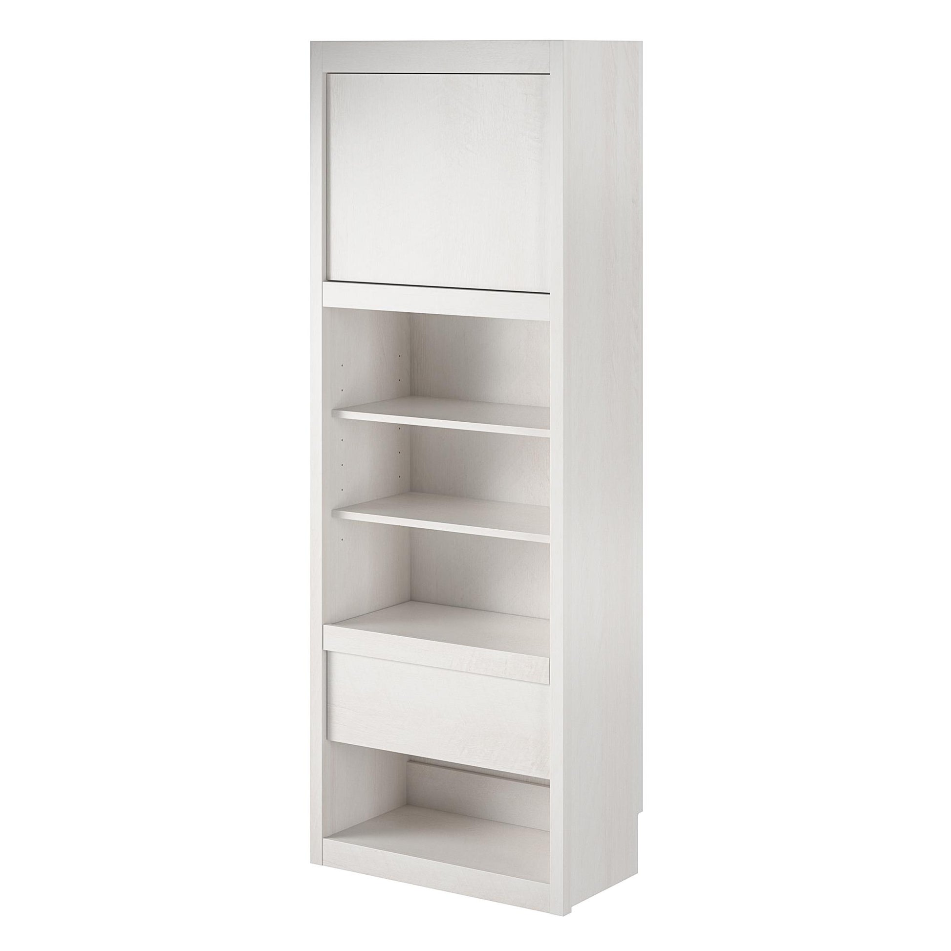 Signature Sleep Single Side Cabinet for Wall Beds with Pullout Nightstand and Storage, Ivory Oak - Ivory Oak