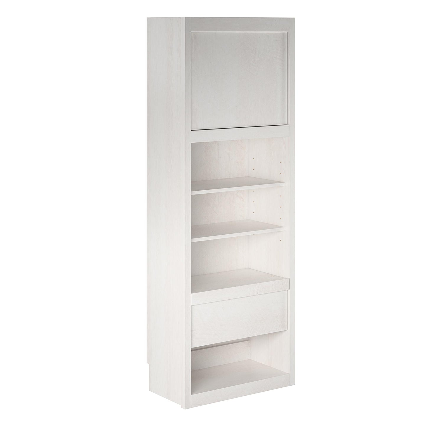 Signature Sleep Single Side Cabinet for Wall Beds with Pullout Nightstand and Storage, Ivory Oak - Ivory Oak