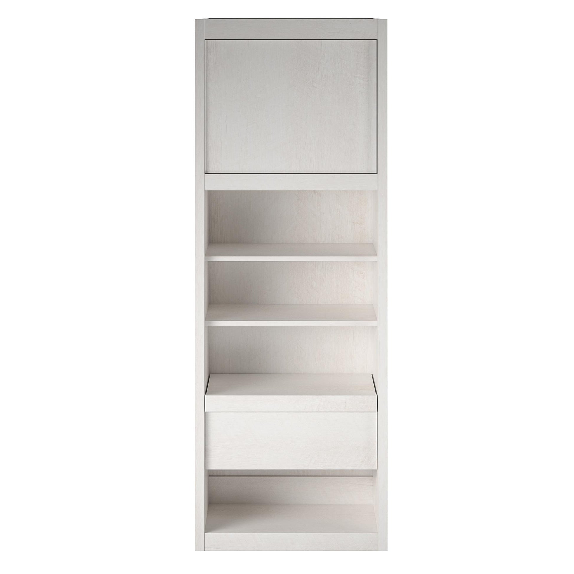 Signature Sleep Single Side Cabinet for Wall Beds with Pullout Nightstand and Storage, Ivory Oak - Ivory Oak