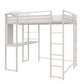Abode Metal Loft Bed with Built in Desk and Storage Space - White - Full